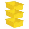 Teacher Created Resources Storage Bin, Plastic, Yellow, 3 PK 20410